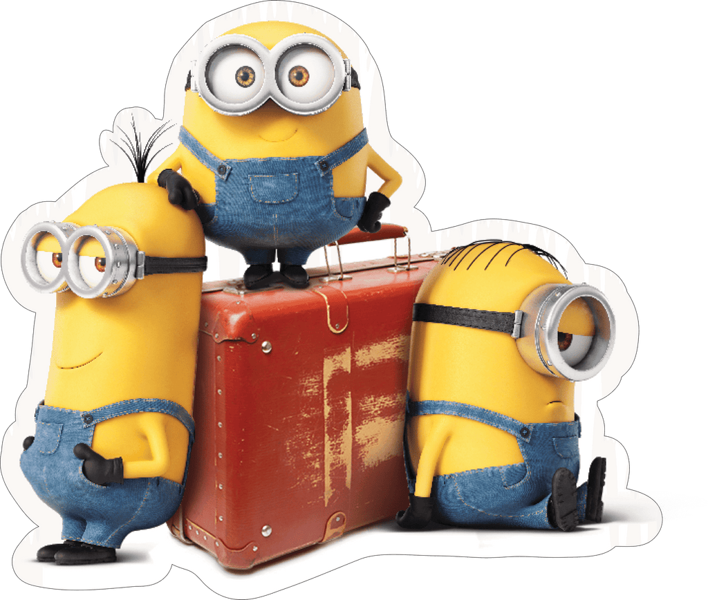 Minions with Suitcase Sticker Premium Vinyl Sticker