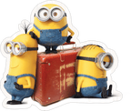 Minions with Suitcase Sticker Premium Vinyl Sticker