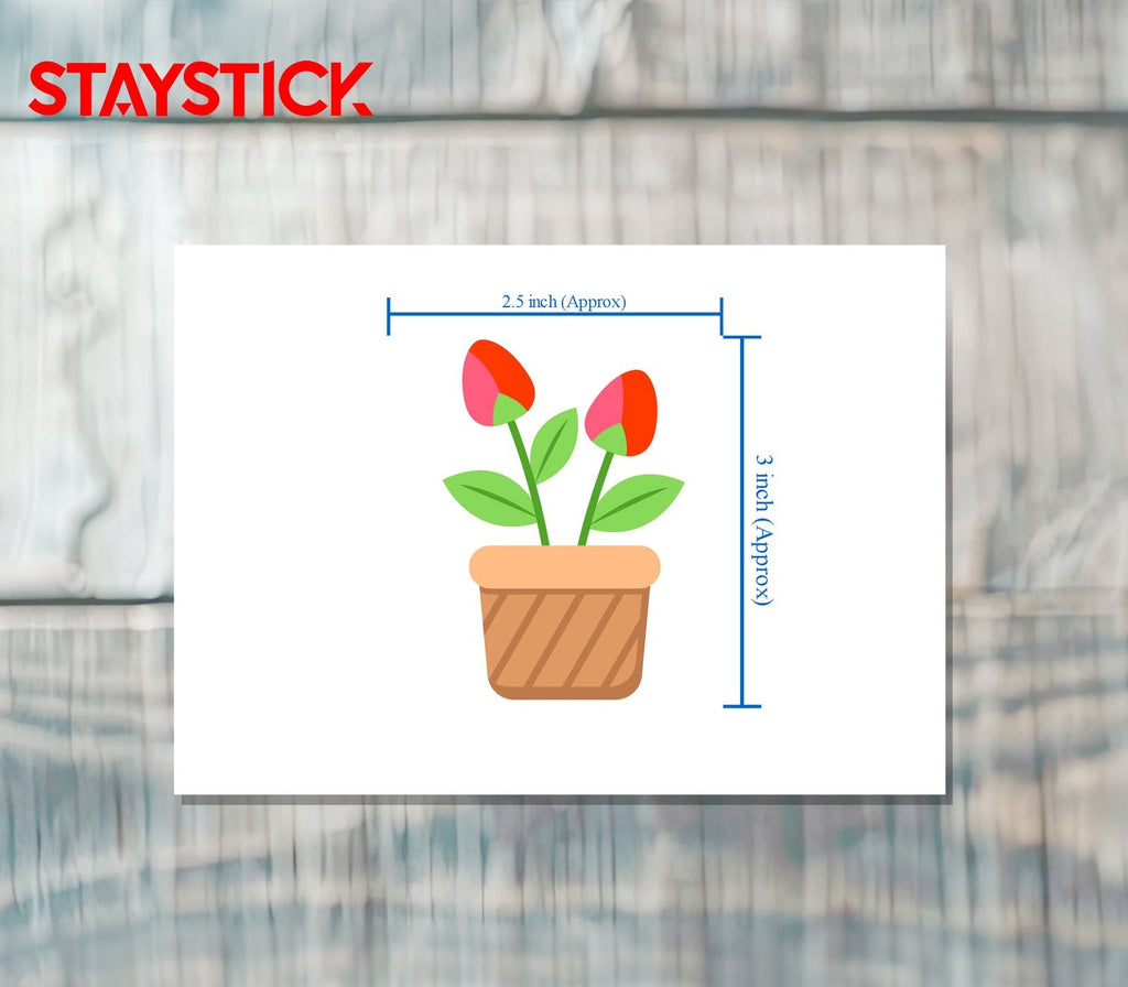 FLOWER POT STICKER Premium Vinyl Sticker