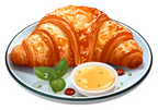 Delicious Croissant Sticker 3D Premium Sticker