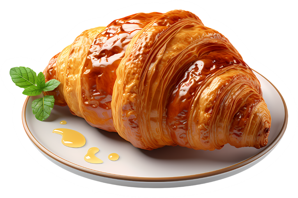 Golden Croissant Sticker Premium Vinyl Sticker