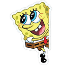 Spongebob Squarepants Peek Sticker Premium Vinyl Sticker