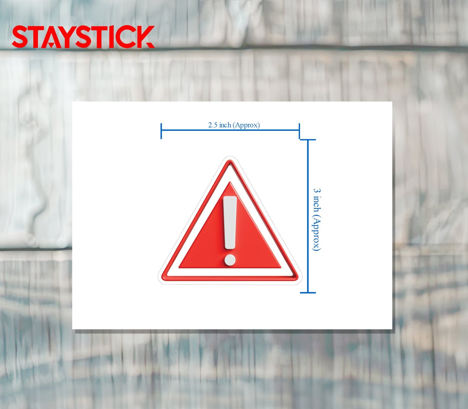 RED TRIANGULAR STICKER Premium Vinyl Sticker