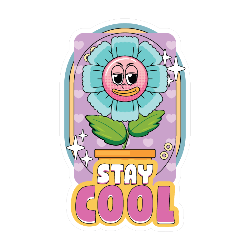 STAY COOL STICKER Metalized Sticker
