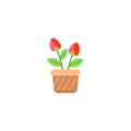 FLOWER POT STICKER Premium Vinyl Sticker