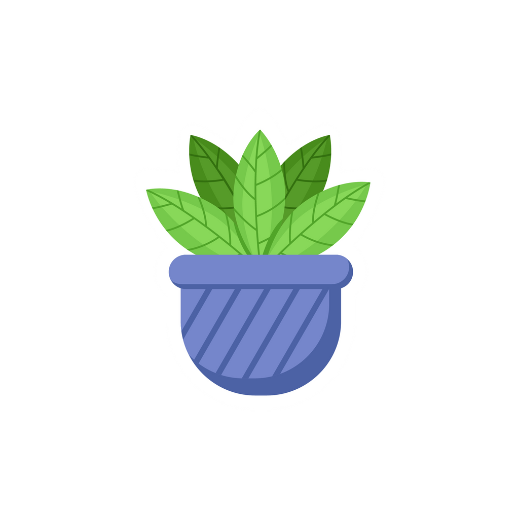 FLOWER POT STICKER Premium Vinyl Sticker