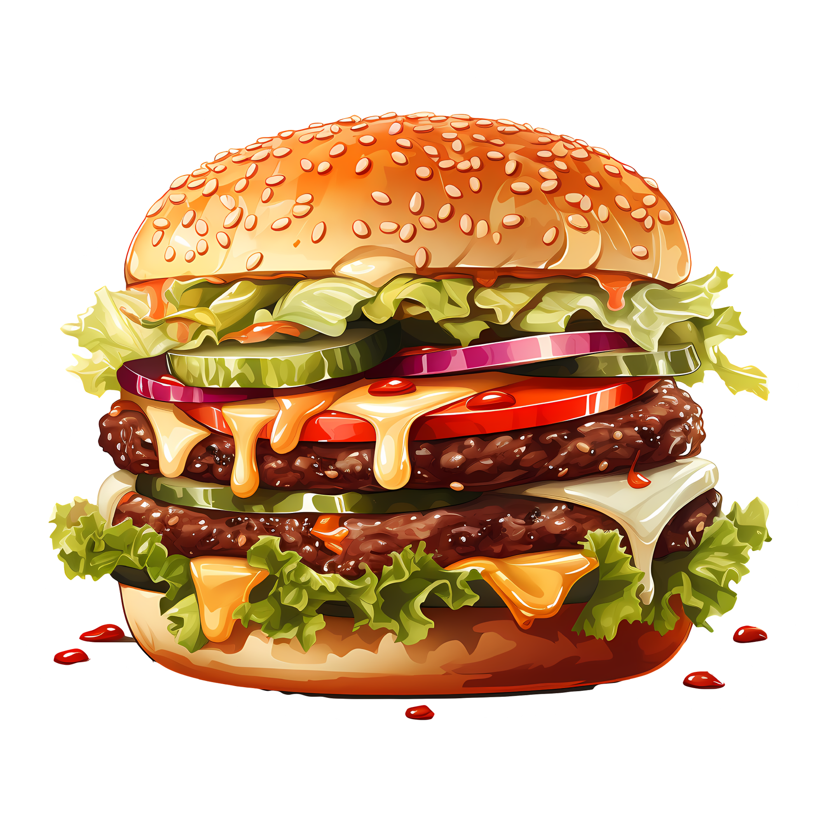 Double Cheeseburger Sticker Premium Vinyl Sticker