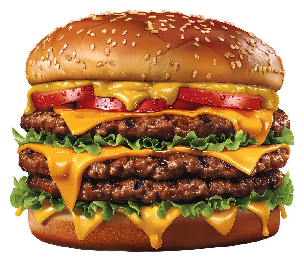Triple Cheeseburger Sticker Premium Vinyl Sticker