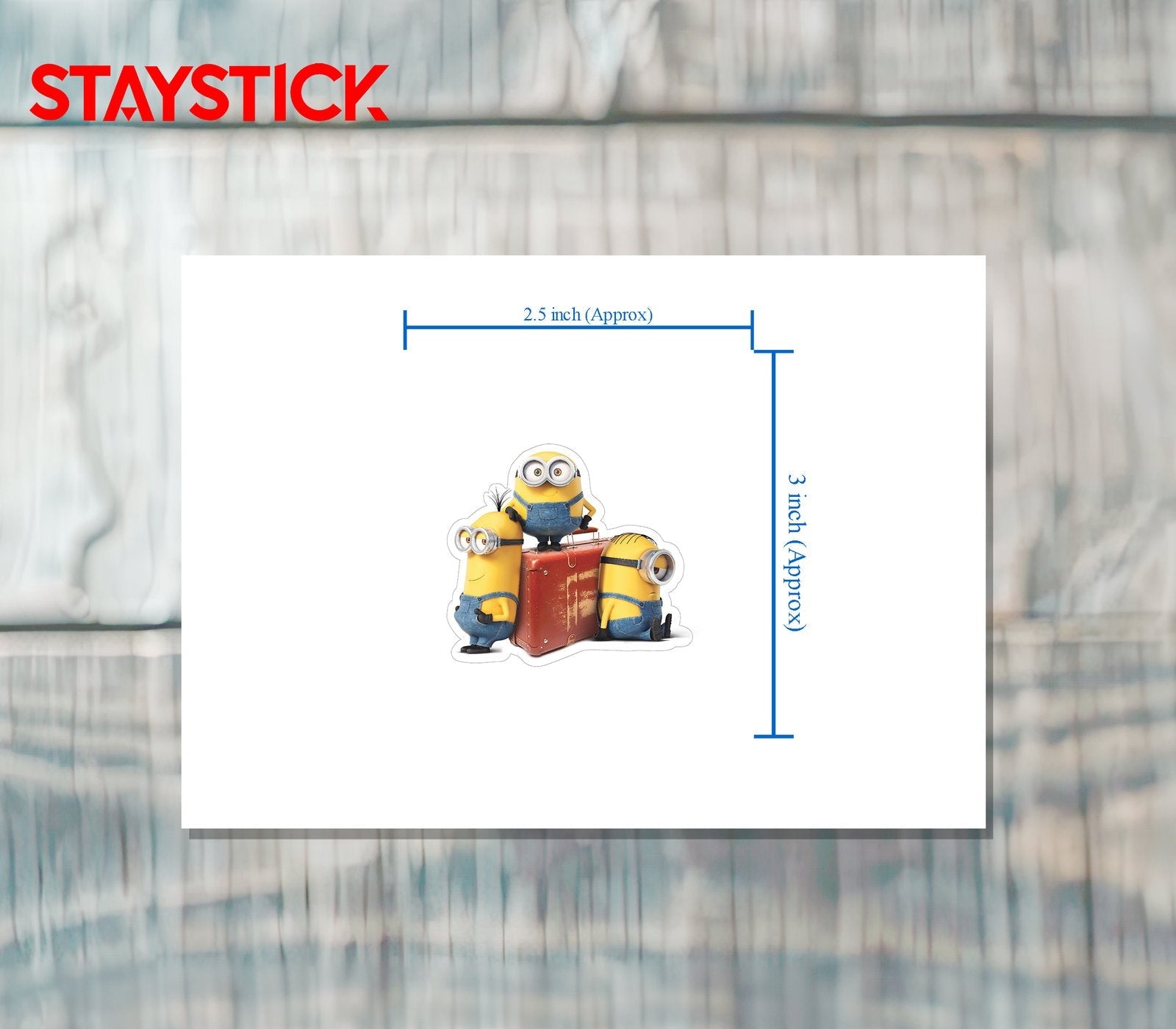 Minions with Suitcase Sticker Premium Vinyl Sticker