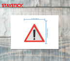 TRIANGULAR WARNING STICKER Premium Vinyl Sticker