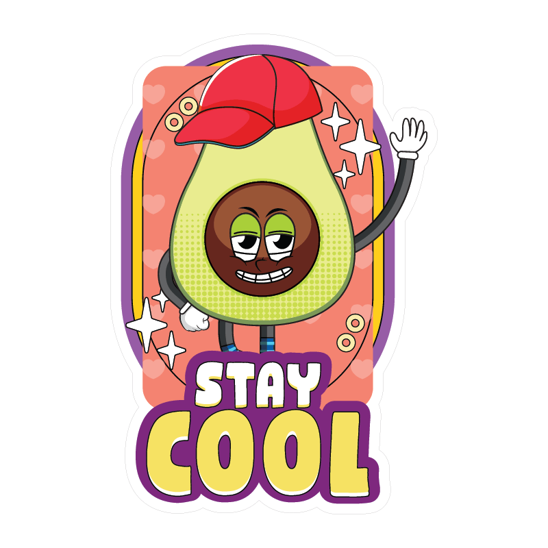 STAY COOL STICKER Metalized Sticker
