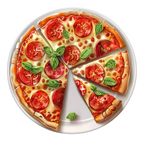 Tomato and Basil Pizza Sticker Premium Vinyl Sticker