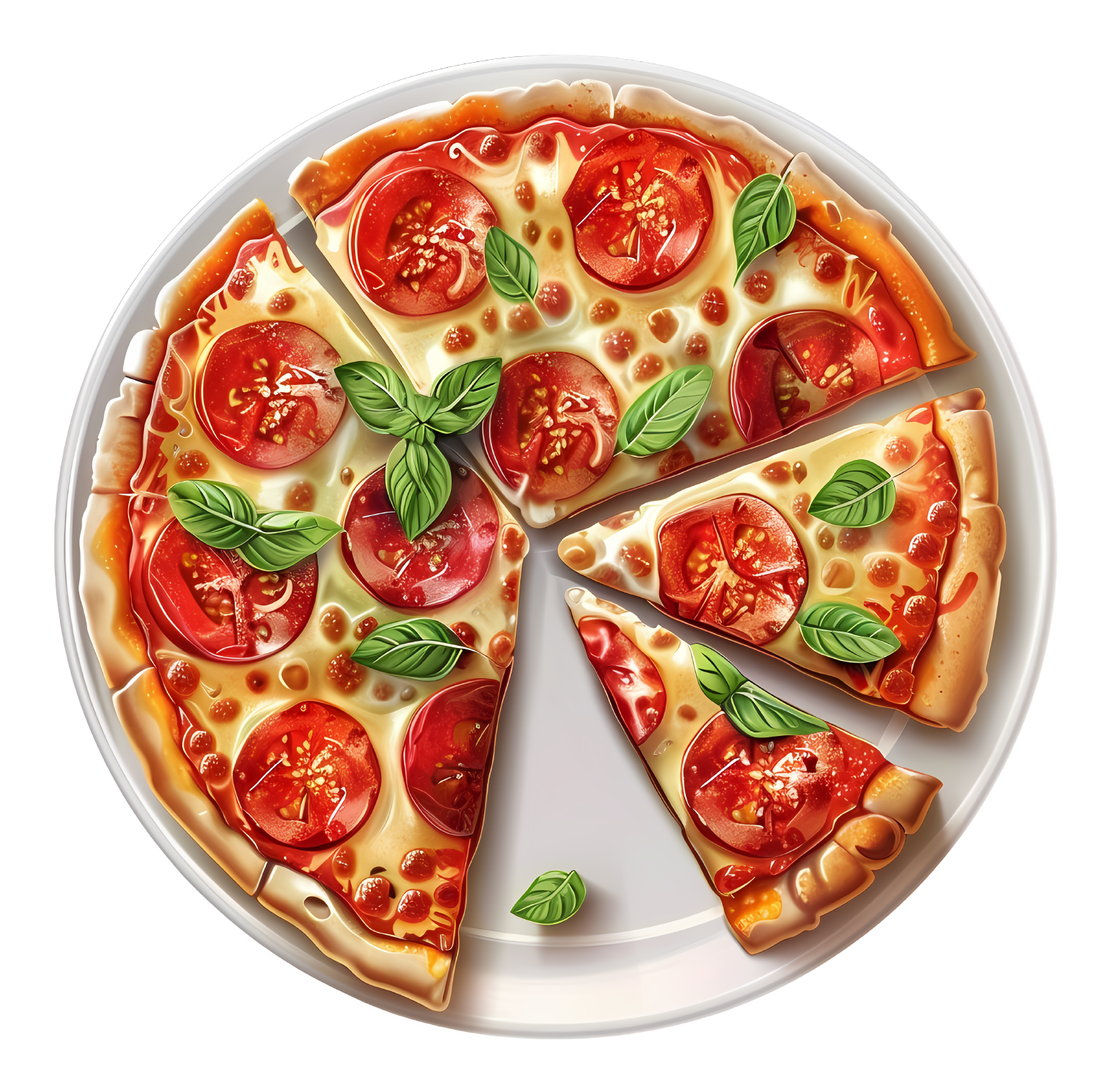 Tomato and Basil Pizza Sticker Premium Vinyl Sticker