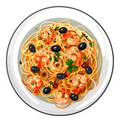 Shrimp Scampi Pasta Sticker Premium Vinyl Sticker