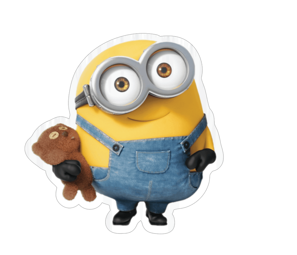 Minion with Teddy Bear Sticker Premium Vinyl Sticker