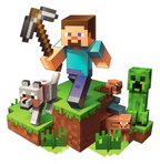 Minecraft Steve with Animals Sticker Premium Vinyl Sticker