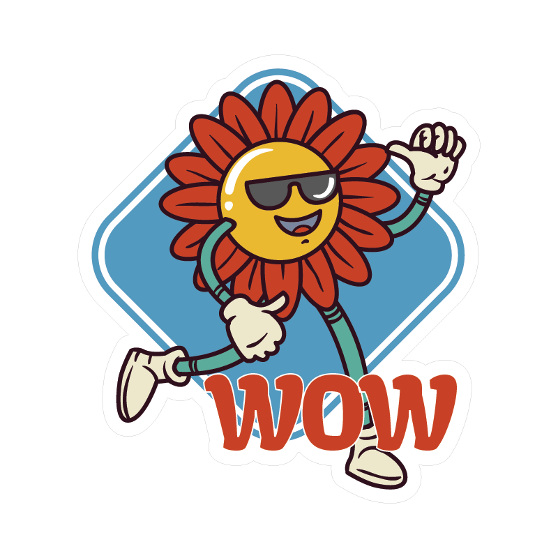 WOW STICKER Metalized Sticker