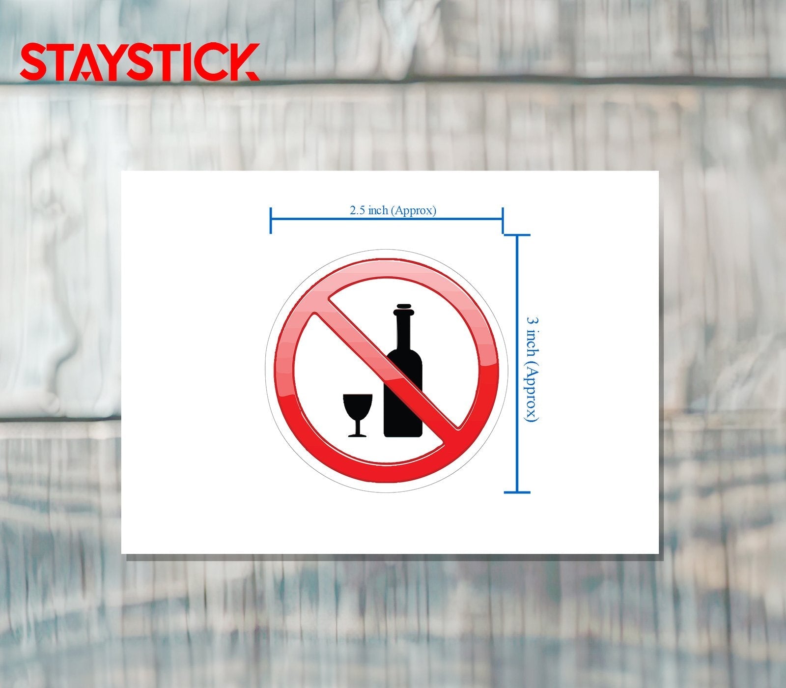 NO ALCOHOL STICKER Premium Vinyl Sticker