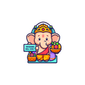 Baby Ganesh Sticker Premium Vinyl Sticker