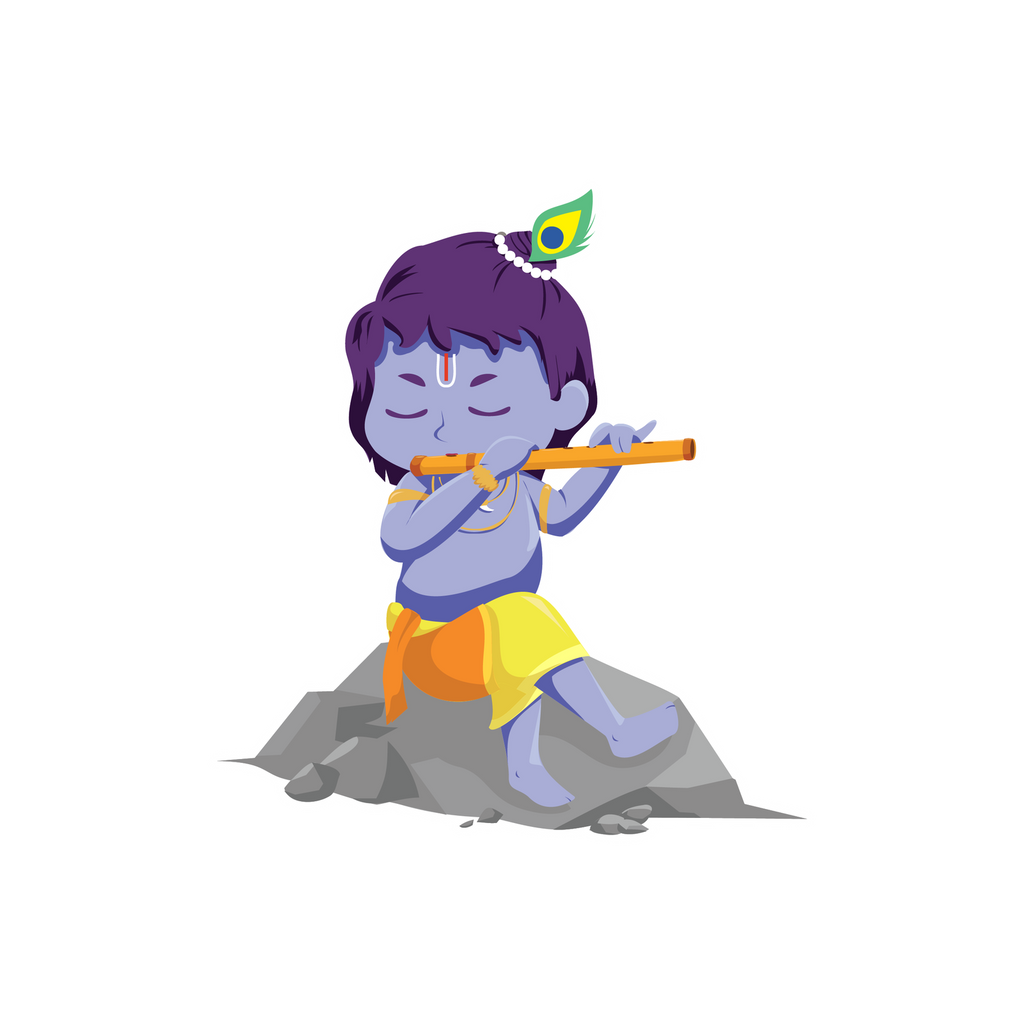 Flute Krishna Sticker Premium Vinyl Sticker