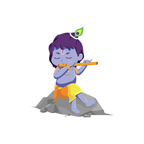 Flute Krishna Sticker Premium Vinyl Sticker