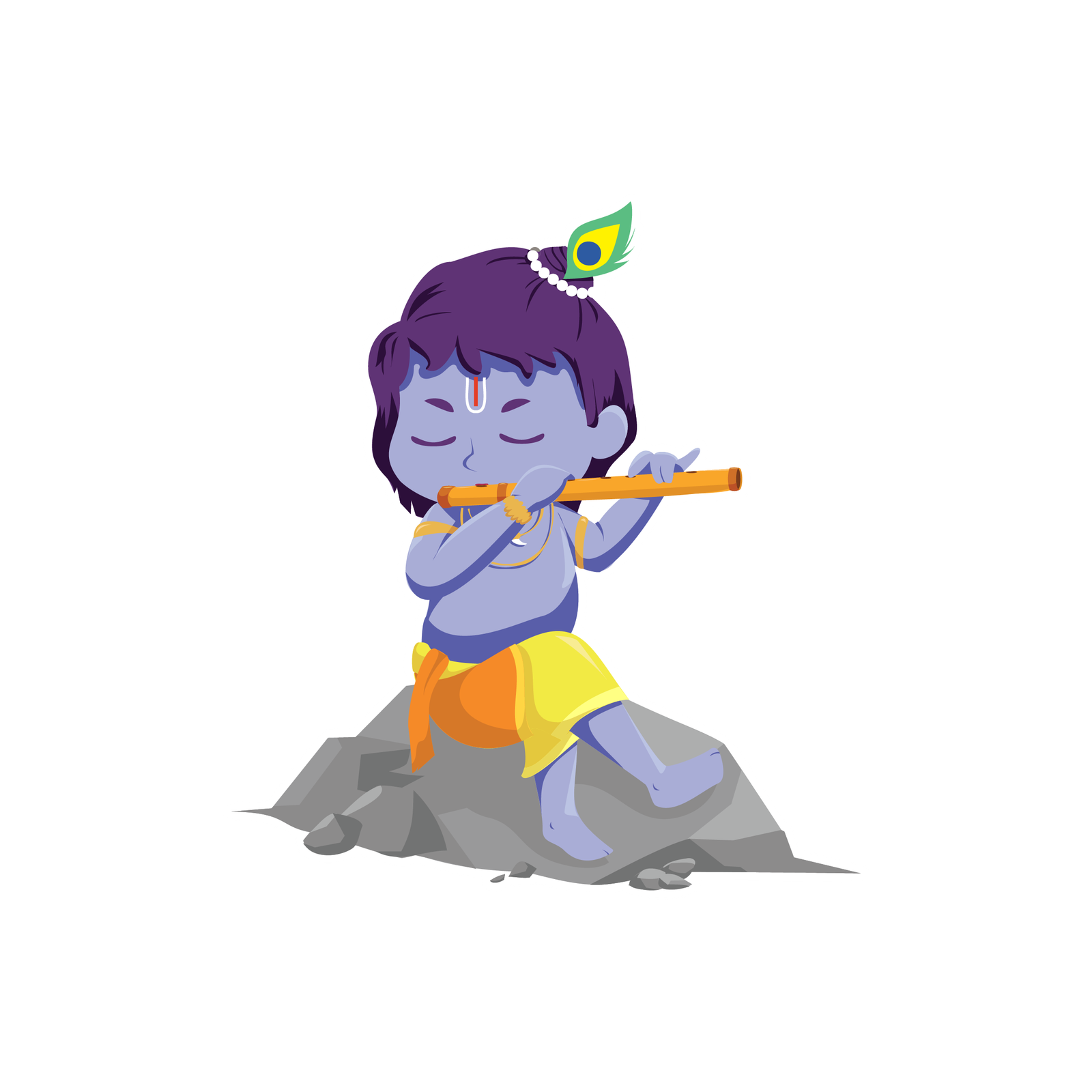 Flute Krishna Sticker Premium Vinyl Sticker