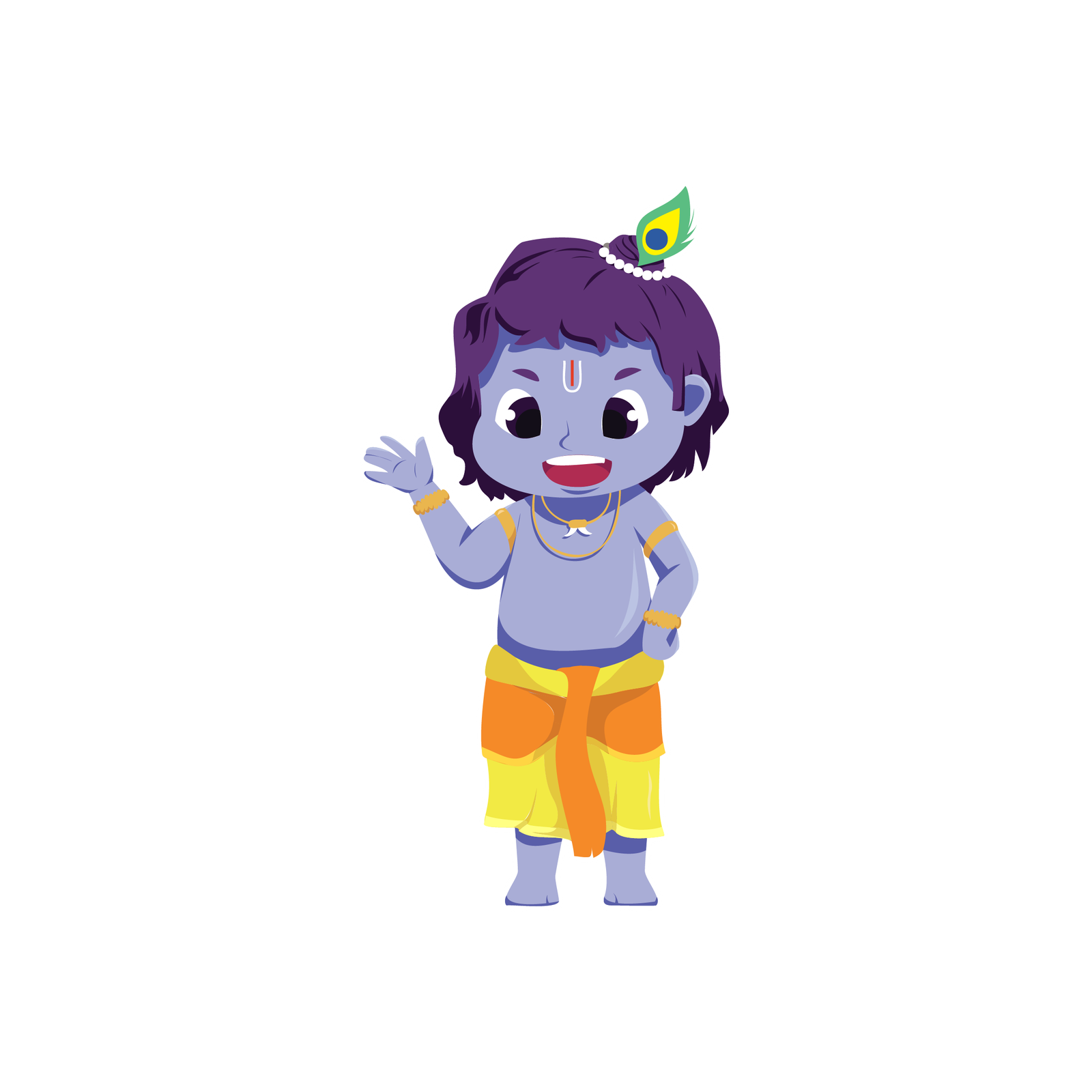 Smile Krishna Sticker Premium Vinyl Sticker