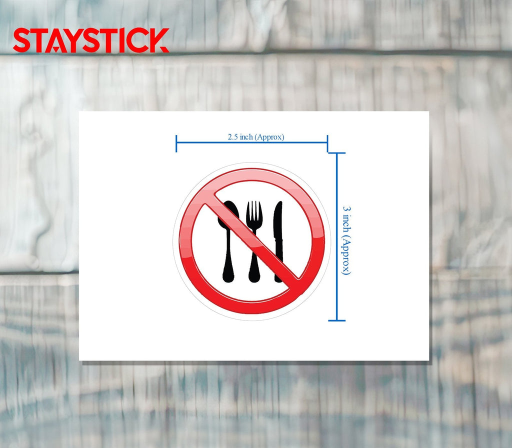 NO EATING STICKER Premium Vinyl Sticker