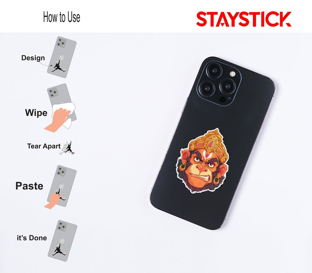 Hanuman Face Sticker Premium Vinyl Sticker