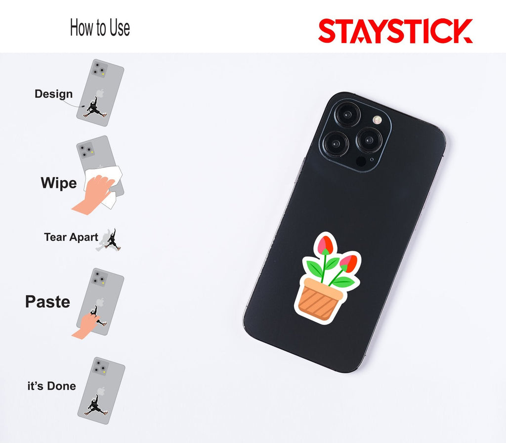 FLOWER POT STICKER Premium Vinyl Sticker