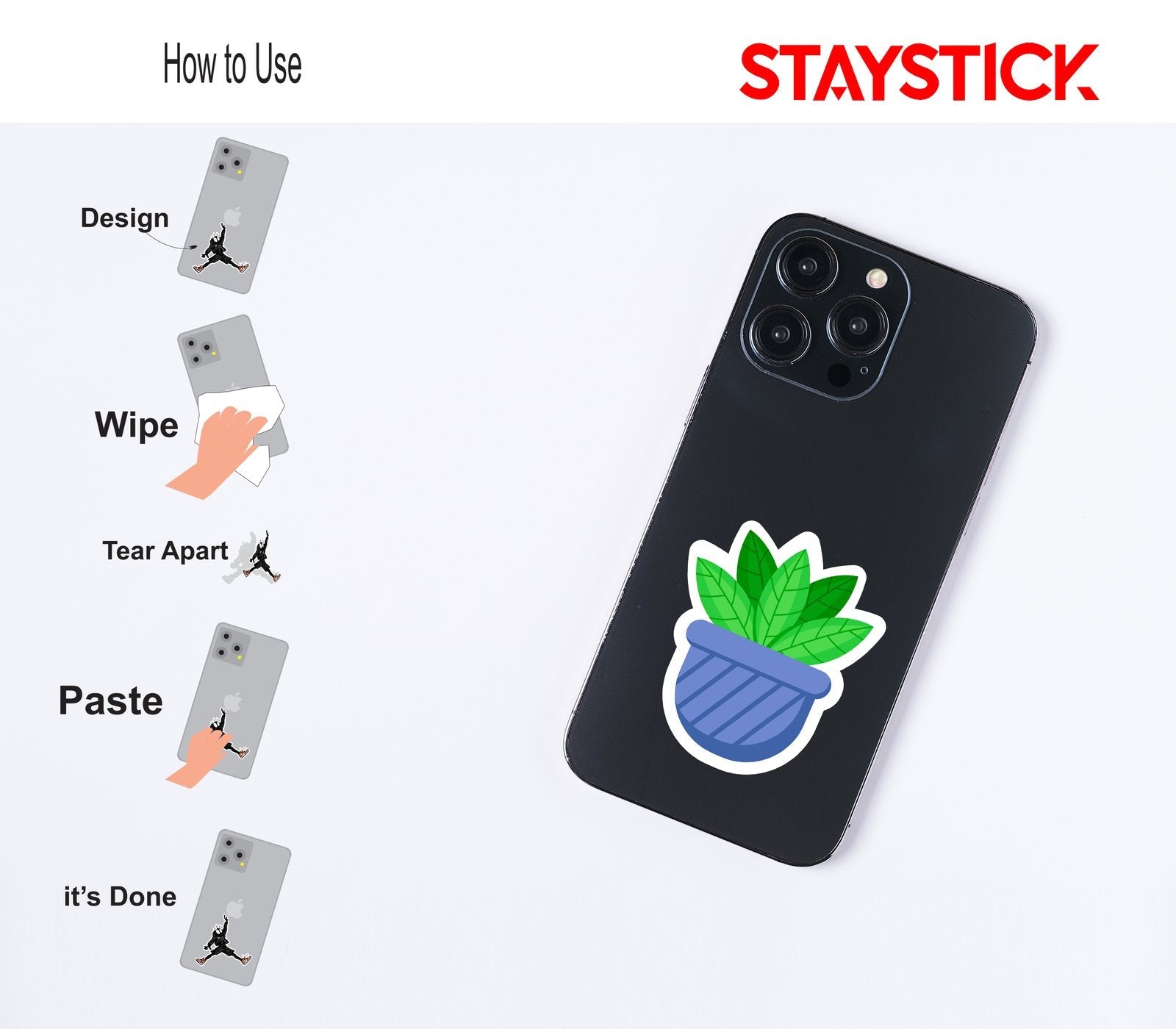 FLOWER POT STICKER Premium Vinyl Sticker