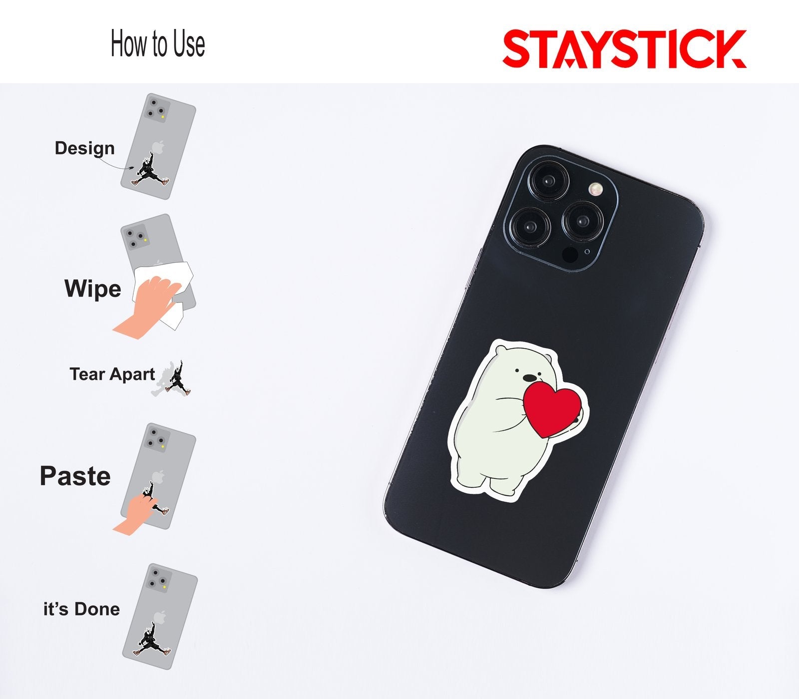 PANDA HEART STICKER Premium Vinyl Sticker