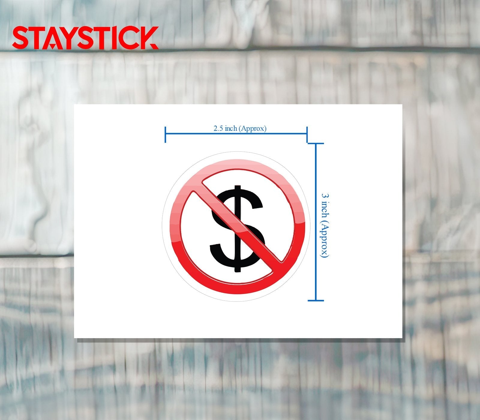 NO CASH TRANSACTION STICKER Premium Vinyl Sticker