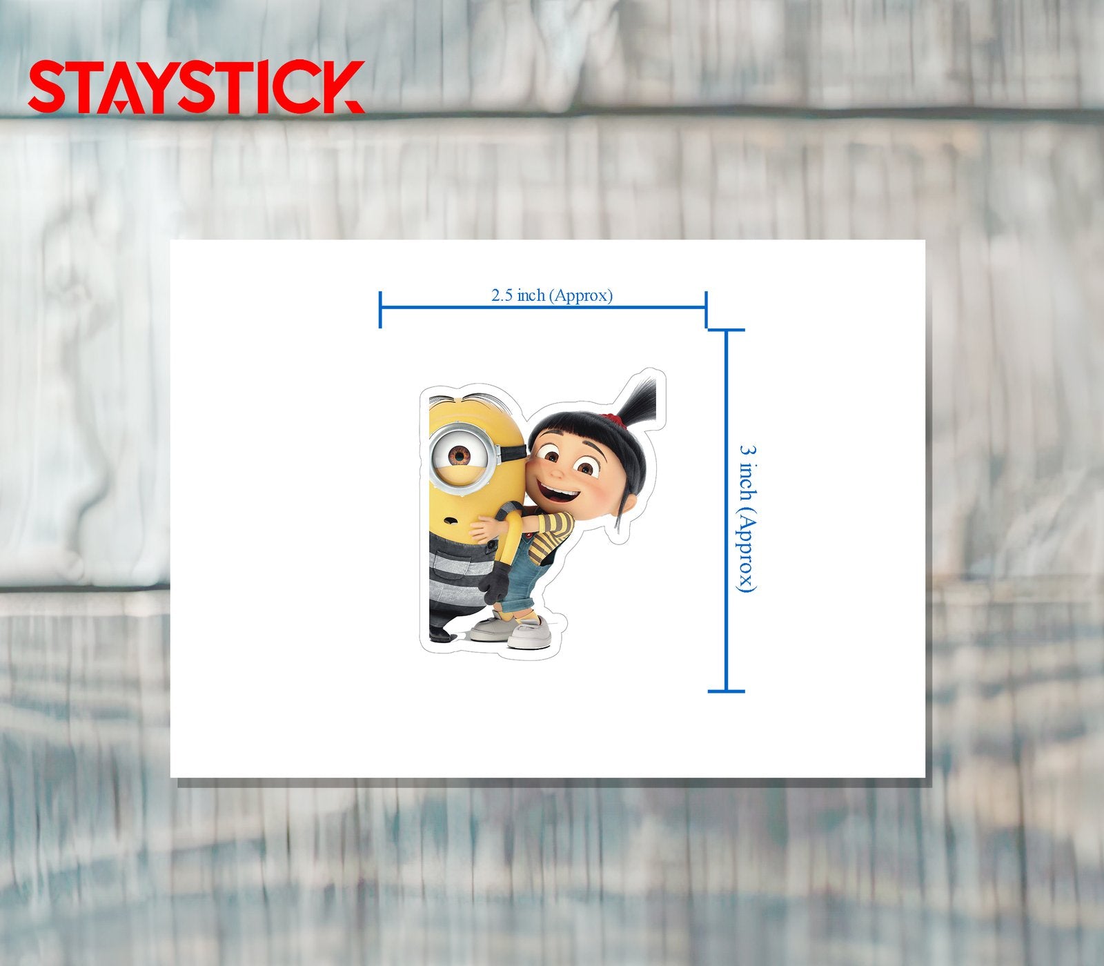 Agnes Hugging Minion Sticker Premium Vinyl Sticker