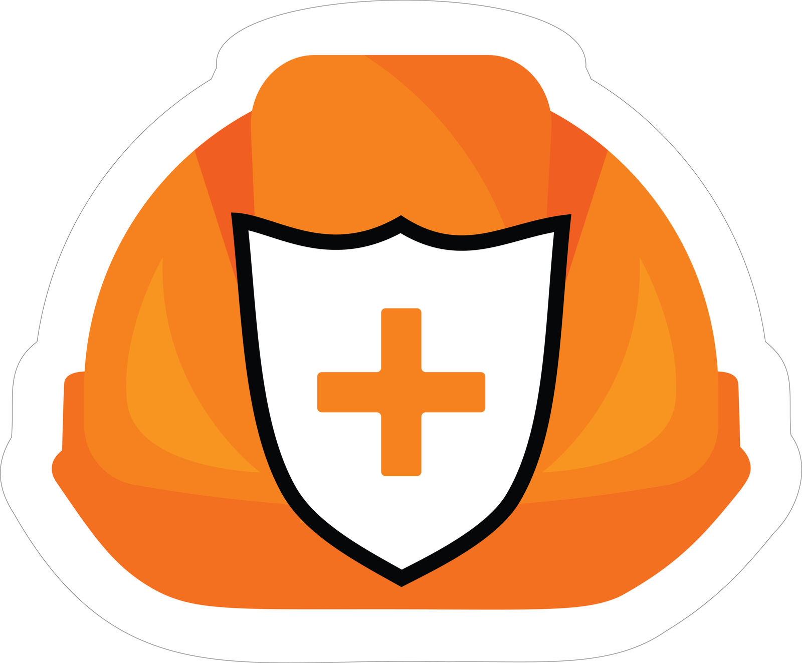 ORANGE HELMET STICKER Premium Vinyl Sticker
