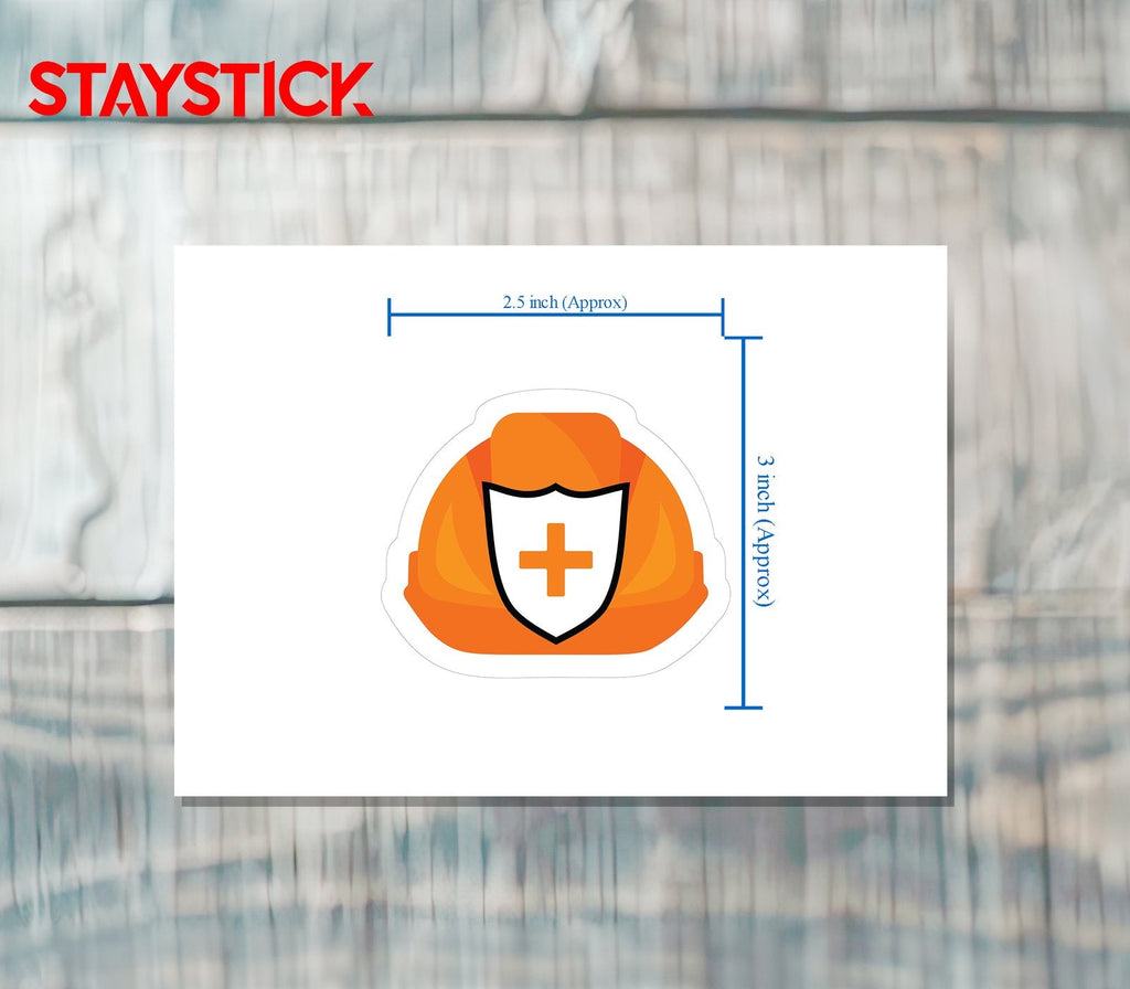 ORANGE HELMET STICKER Premium Vinyl Sticker