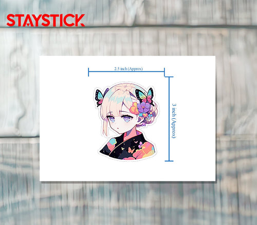 BUTTERFLY HAIR STICKER Premium Vinyl Sticker