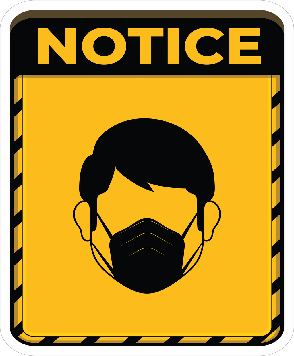 WEARING MASK STICKER Premium Vinyl Sticker