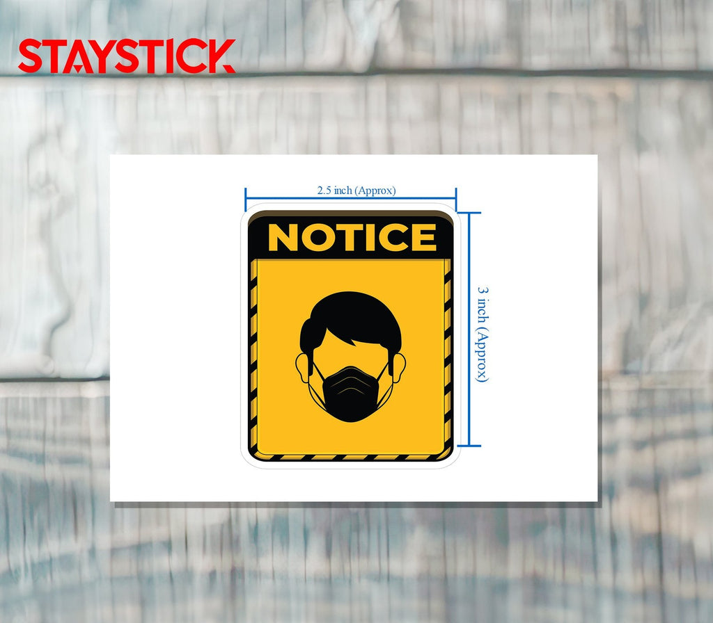 WEARING MASK STICKER Premium Vinyl Sticker