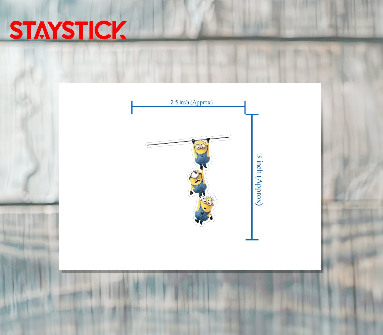 Hanging Minions Sticker Premium Vinyl Sticker
