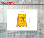 WET FLOOR WARNING STICKER Premium Vinyl Sticker