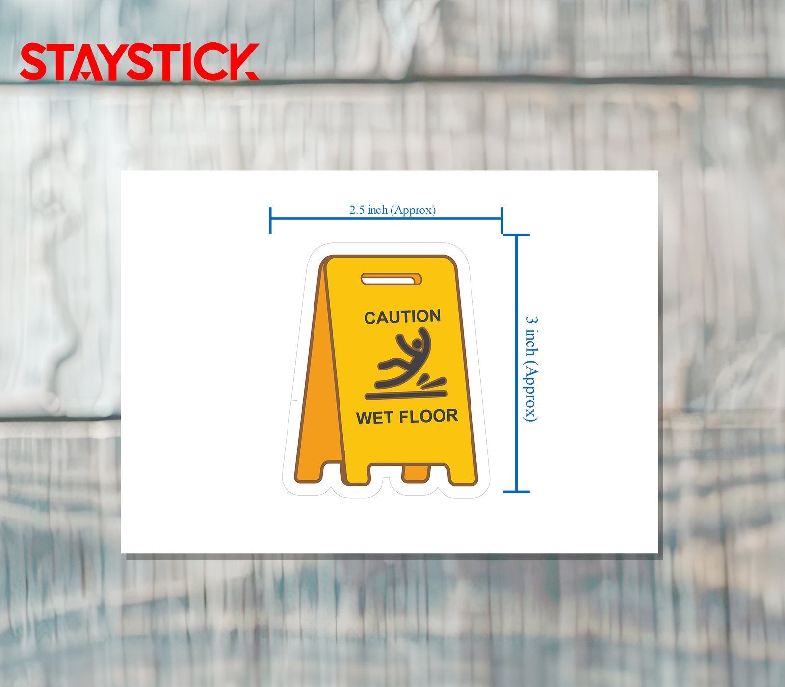WET FLOOR WARNING STICKER Premium Vinyl Sticker