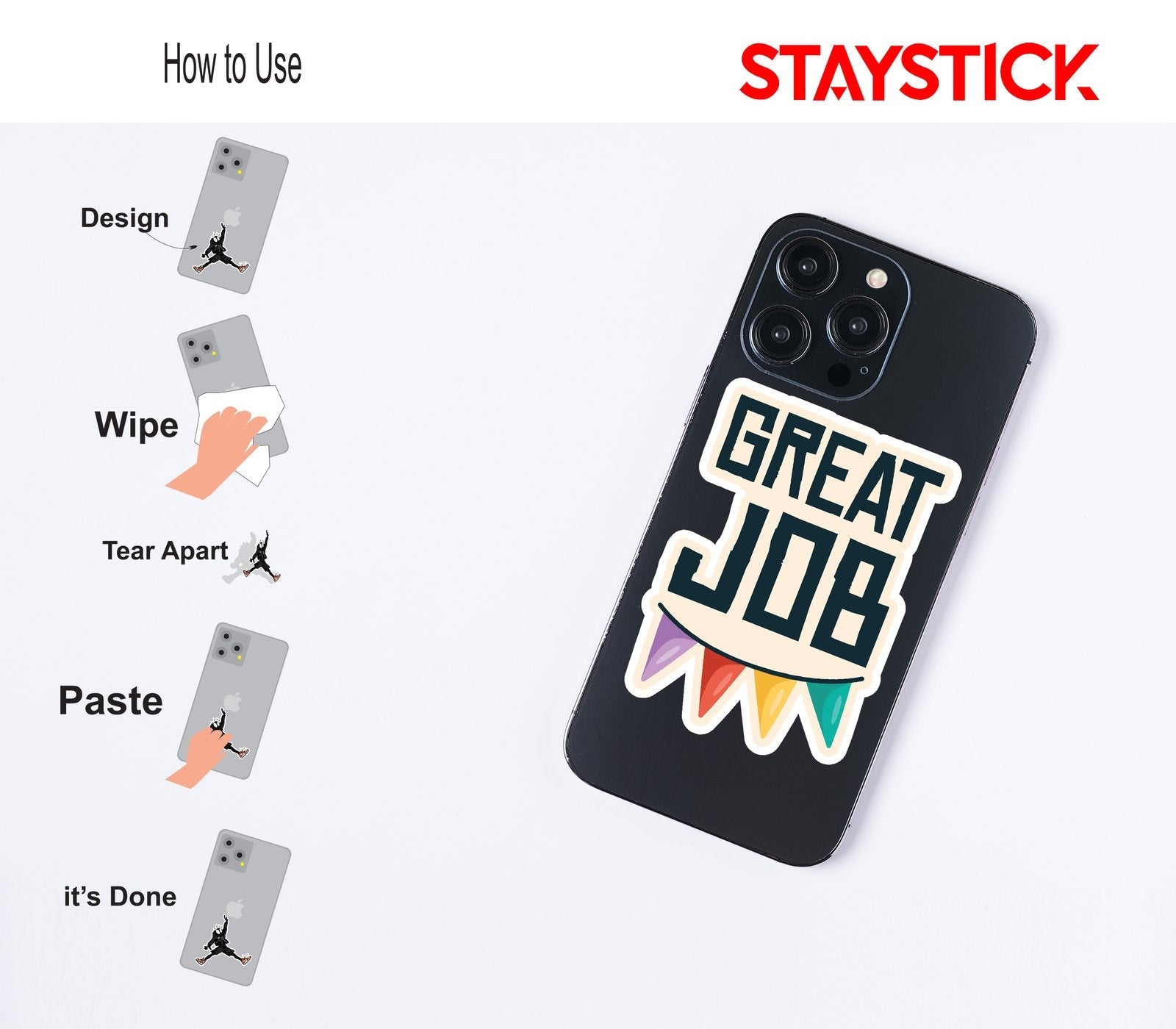 GREAT JOB STICKER Metalized Sticker