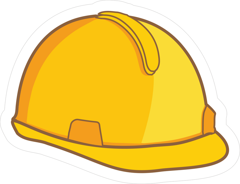 YELLOW HELMET STICKER Premium Vinyl Sticker