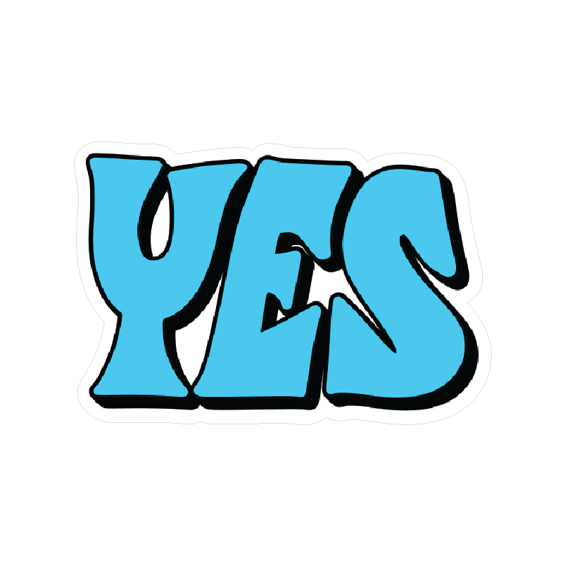 YES STICKER Metalized Sticker