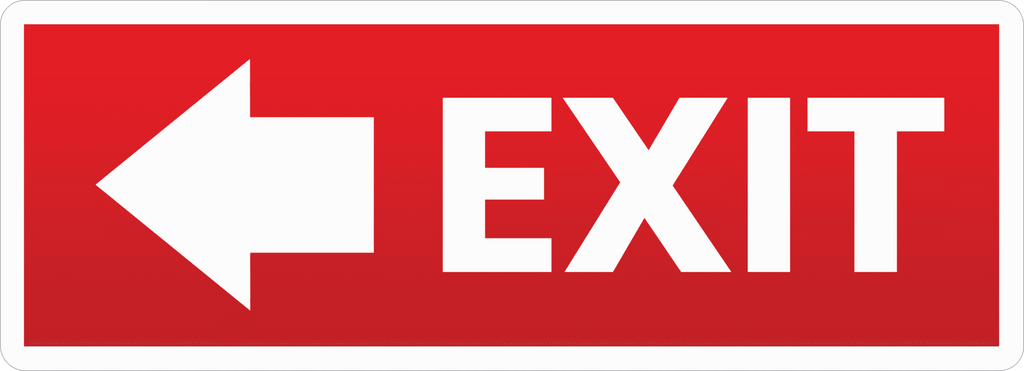 RED EXIT STICKER Premium Vinyl Sticker
