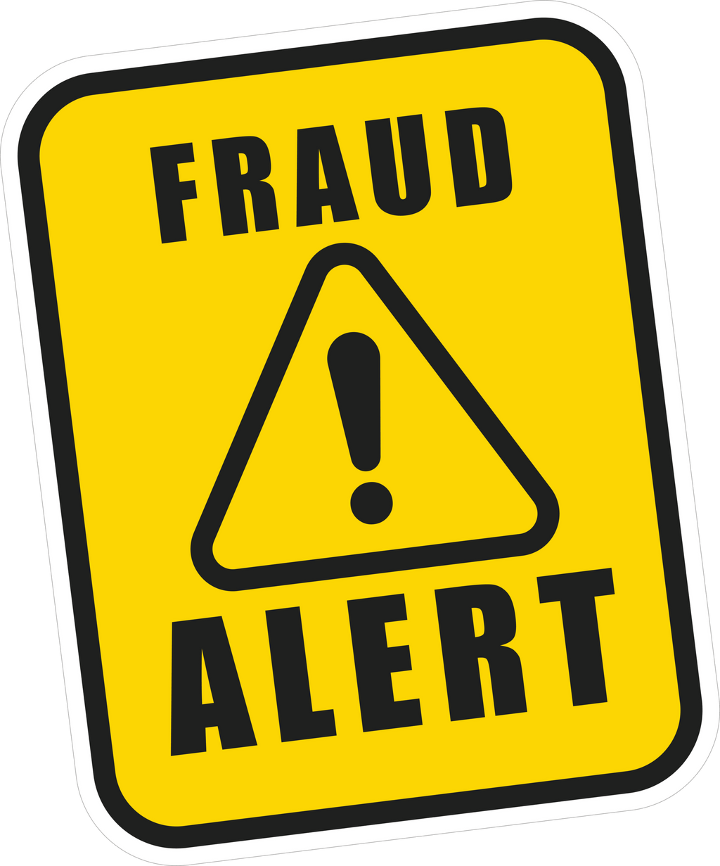 FRAUD ALERT STICKER Premium Vinyl Sticker