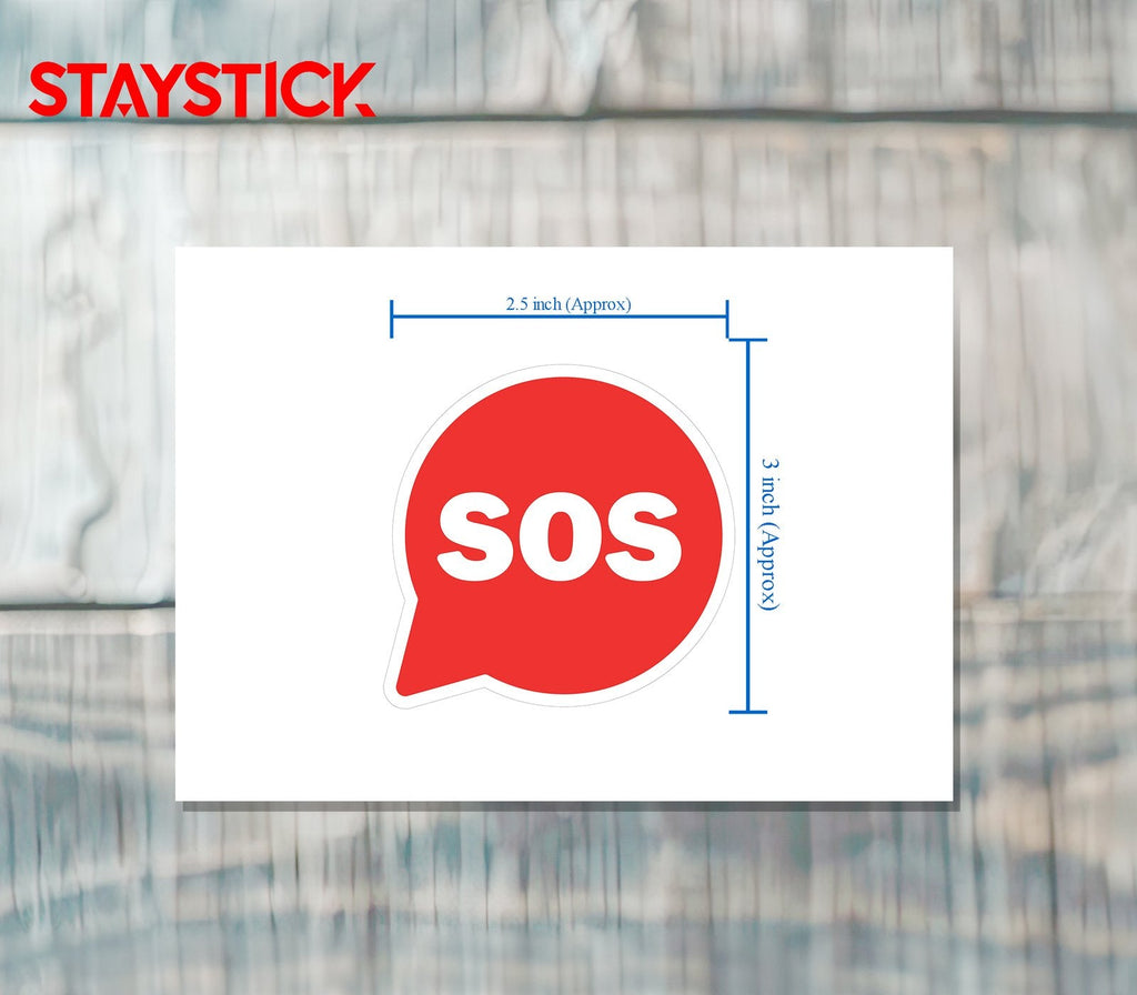 SOS SIGN STICKER Premium Vinyl Sticker
