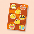 Naughty Mood Emoji Mini Sticker Sheet (8 Vinyl Stickers)
