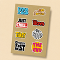 Good Vibes Typography Mini Sticker Sheet (7 Vinyl Stickers)